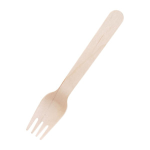 Fiesta Compostable Biodegradable Disposable Birch Wood Forks (100 Pack)