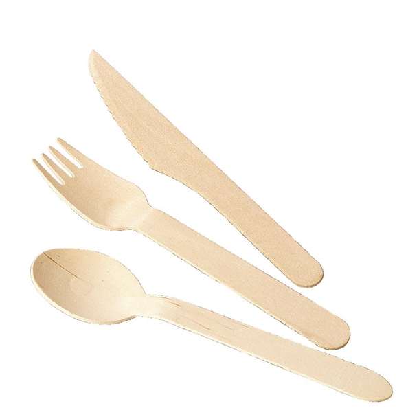 Fiesta Compostable Biodegradable Disposable Wooden Dessert Spoons (100 Pack)