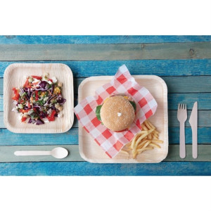 Fiesta Compostable Biodegradable Disposable Wooden Dessert Spoons (100 Pack)