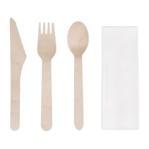 Fiesta Compostable Wooden Cutlery Meal Pack (250 Pack)