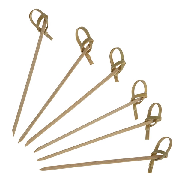Fiesta Compostable Biodegradable Bamboo Looped Skewers 90mm (100 Pack) Fiesta Compostable Biodegradable Bamboo Looped Skewers 90mm (100 Pack)