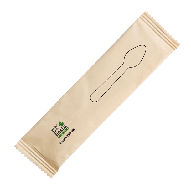 Fiesta Compostable Individually Wrapped Wooden Teaspoons (500 Pack) Fiesta Compostable Individually Wrapped Wooden Teaspoons (500 Pack)