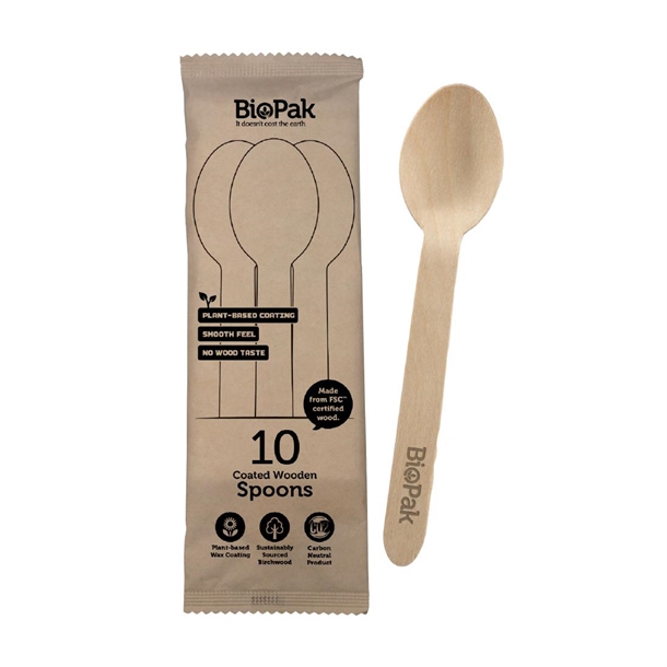 BioPak BioCutlery Wooden Spoon - 16cm (10 Pack) BioPak BioCutlery Wooden Spoon - 16cm (10 Pack)