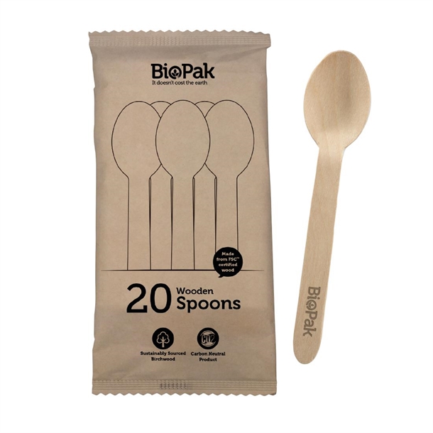 BioPak BioCutlery Wooden Spoon - 16cm (20 Pack) BioPak BioCutlery Wooden Spoon - 16cm (20 Pack)
