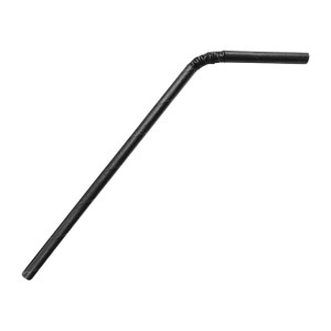 Fiesta Compostable Bendy Paper Straws Black (250 Pack)