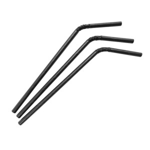 Fiesta Compostable Bendy Paper Straws Black (250 Pack)