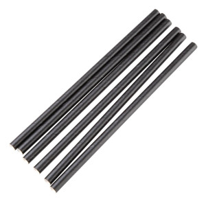 Fiesta Compostable Individually Wrapped Paper Cocktail Stirrer Straws Black (250 Pack)