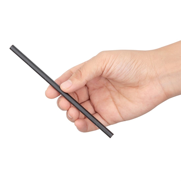 Fiesta Compostable Individually Wrapped Paper Cocktail Stirrer Straws Black (250 Pack)