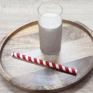 Fiesta Compostable Bubble Tea Straw Red & White 12x210mm (150 Pack)