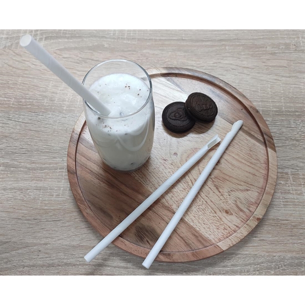 Fiesta Compostable Paper Spoon Straw White 210x8mm (250 Pack) Fiesta Compostable Paper Spoon Straw White 210x8mm (250 Pack)