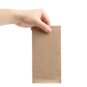 Fiesta Recyclable Recycled Dinner Napkin Kraft 400x400mm 2ply 1/8 Fold (2000 Pack)