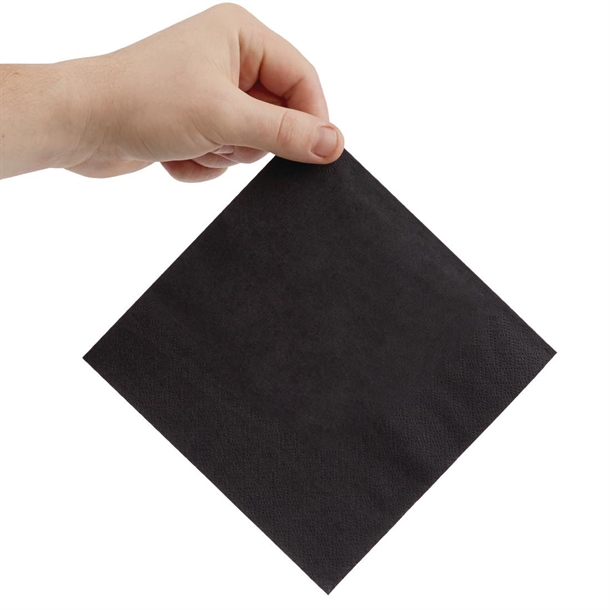 Fiesta Recyclable Lunch Napkin Black 330x330mm 2ply 1/4 Fold (2000 Pack) Fiesta Recyclable Lunch Napkin Black 330x330mm 2ply 1/4 Fold (2000 Pack)