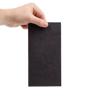 Fiesta Recyclable Dinner Napkin Black 400x400mm 3ply 1/8 Fold (1000 Pack)
