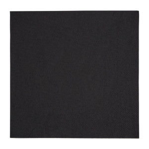 Fiesta Recyclable Dinner Napkin Black 400x400mm 3ply 1/4 Fold (1000 Pack)