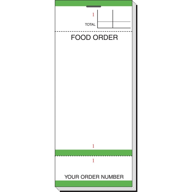 Olympia Recyclable Bar Food Order Pads with Tickets Single Leaf (50 Pack)