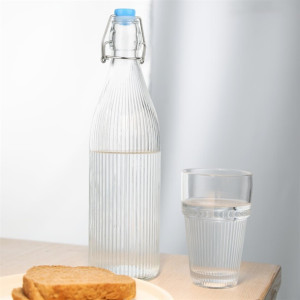 Olympia Ridged Swing Top Water Bottles 1Ltr (6 Pack)