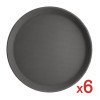 Olympia Kristallon Polypropylene Round Non-Slip Trays (6 Pack)