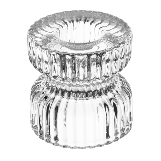 Olympia Ridged Glass Tealight/Candle Holders 52x52mm (6 Pack)