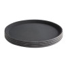 Olympia Kristallon Polypropylene Round Non-Slip Trays (6 Pack)