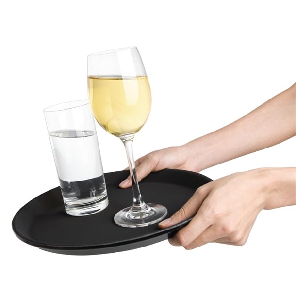 Olympia Kristallon Polypropylene Round Non-Slip Trays (6 Pack)