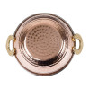 Olympia Copper Kadai Dish Stainless Steel Brass Handles 400ml