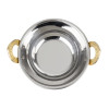 Olympia Copper Kadai Dish Stainless Steel Brass Handles 400ml