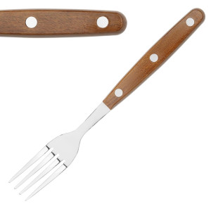 Olympia Steak Forks Wood Effect Handle (12 Pack)