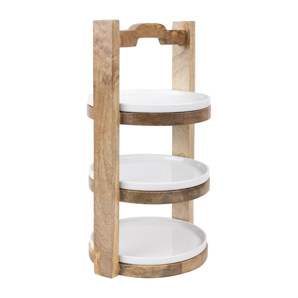 Olympia 3-Tier Stand Mango Wood for 200mm Plates Olympia 3-Tier Stand Mango Wood for 200mm Plates