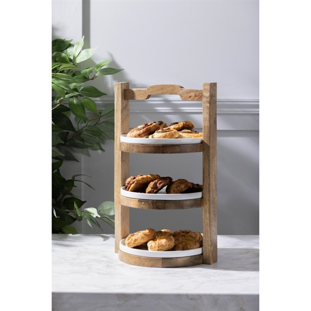 Olympia 3-Tier Stand Mango Wood for 200mm Plates Olympia 3-Tier Stand Mango Wood for 200mm Plates