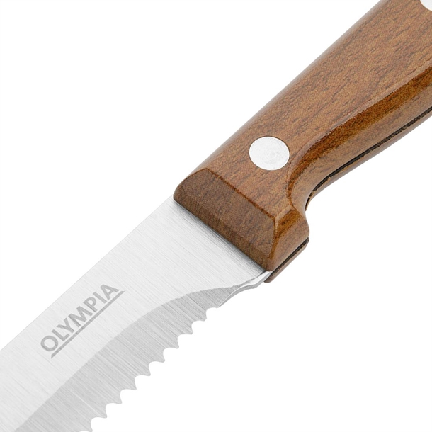 Olympia Rounded Steak Knives Wood Effect Handle (12 Pack) Olympia Rounded Steak Knives Wood Effect Handle (12 Pack)