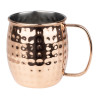 Olympia Barware Hammered Stainless Steel Copper Coated Mugs 440ml Olympia Barware Hammered Stainless Steel Copper Coated Mugs 440ml