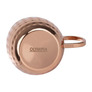 Olympia Barware Hammered Stainless Steel Copper Coated Mugs 440ml