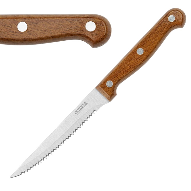 Olympia Steak Knives Wood Effect Handle (12 Pack) Olympia Steak Knives Wood Effect Handle (12 Pack)