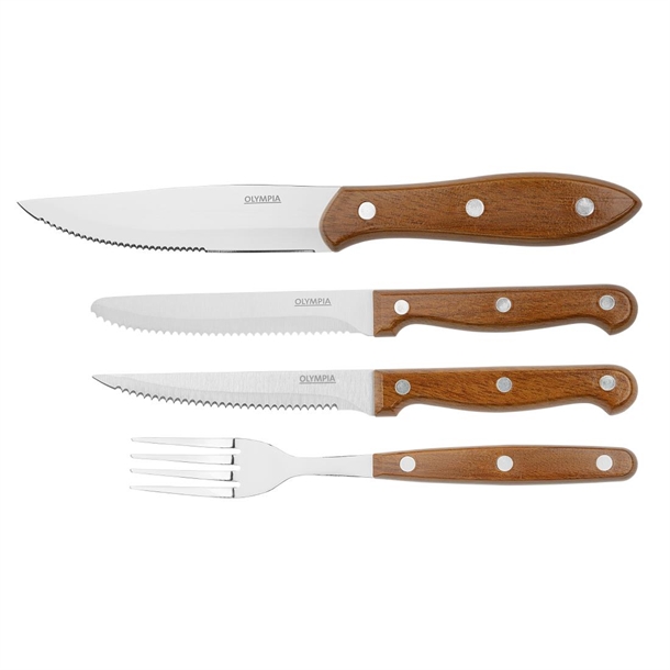 Olympia Steak Knives Wood Effect Handle (12 Pack) Olympia Steak Knives Wood Effect Handle (12 Pack)