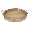 Olympia Round Tray Acacia Wood with Metal Handles 440x405x100mm Olympia Round Tray Acacia Wood with Metal Handles 440x405x100mm