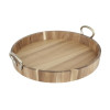Olympia Round Tray Acacia Wood with Metal Handles 440x405x100mm Olympia Round Tray Acacia Wood with Metal Handles 440x405x100mm