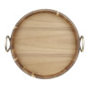 Olympia Round Tray Acacia Wood with Metal Handles 440x405x100mm Olympia Round Tray Acacia Wood with Metal Handles 440x405x100mm