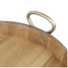 Olympia Round Tray Acacia Wood with Metal Handles 440x405x100mm Olympia Round Tray Acacia Wood with Metal Handles 440x405x100mm