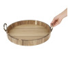 Olympia Round Tray Acacia Wood with Metal Handles 440x405x100mm Olympia Round Tray Acacia Wood with Metal Handles 440x405x100mm