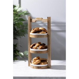Olympia 3-Tier Stand Mango Wood for 150mm Plates Olympia 3-Tier Stand Mango Wood for 150mm Plates