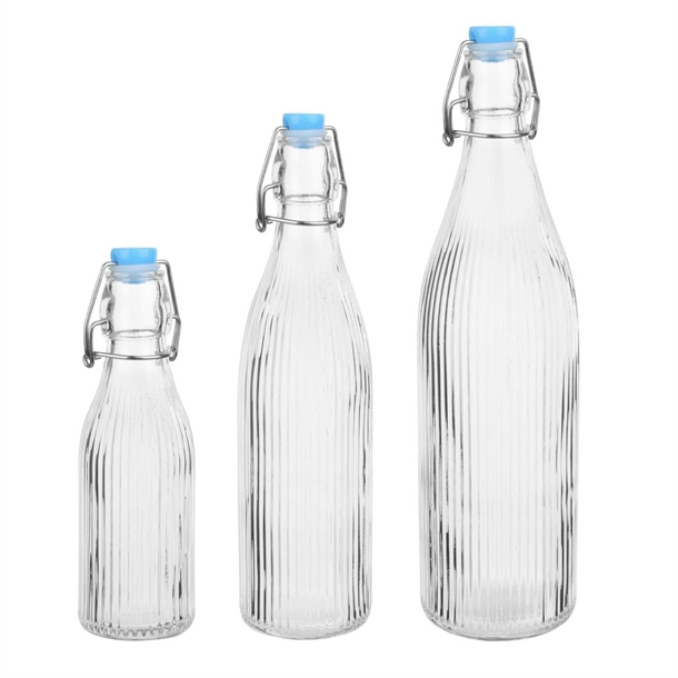 Olympia Ridged Swing Top Water Bottles 200ml (6 Pack) Olympia Ridged Swing Top Water Bottles 200ml (6 Pack)