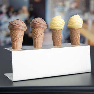 Olympia Ice Cream Holder 4 Cone Stainless Steel 270x97x90mm Olympia Ice Cream Holder 4 Cone Stainless Steel 270x97x90mm