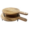 Olympia Round Handled Display Stand Mango Wood with Metal Legs 350x250x80mm Olympia Round Handled Display Stand Mango Wood with Metal Legs 350x250x80mm