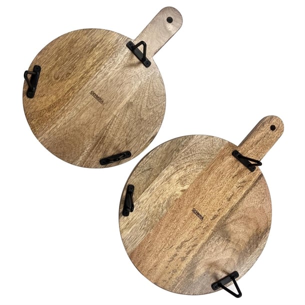 Olympia Round Handled Display Stand Mango Wood with Metal Legs 350x250x80mm Olympia Round Handled Display Stand Mango Wood with Metal Legs 350x250x80mm