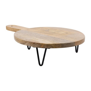 Olympia Round Handled Display Stand Mango Wood with Metal Legs 350x250x80mm