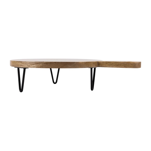 Olympia Round Handled Display Stand Mango Wood with Metal Legs 350x250x80mm Olympia Round Handled Display Stand Mango Wood with Metal Legs 350x250x80mm