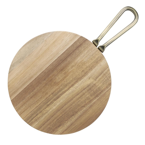 Olympia Round Paddle Board Acacia Wood Metal Handle 458x305mm Olympia Round Paddle Board Acacia Wood Metal Handle 458x305mm
