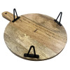 Olympia Round Handled Display Stand Mango Wood with Metal Legs 400x300x80mm