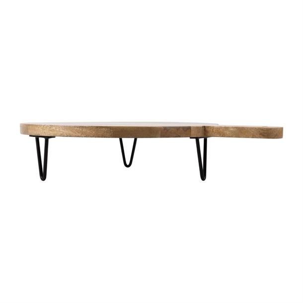 Olympia Round Handled Display Stand Mango Wood with Metal Legs 400x300x80mm