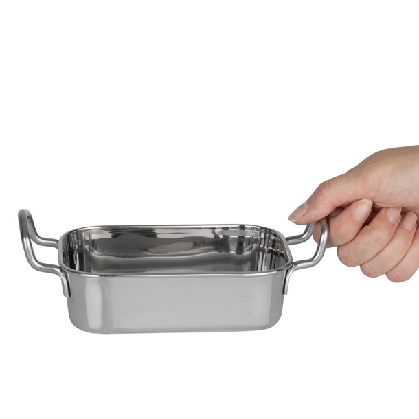 Olympia Table Presentation Rectangular Dish Stainless Steel 140x90mm Olympia Table Presentation Rectangular Dish Stainless Steel 140x90mm